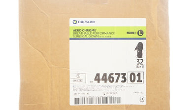Halyard 4467301 Aero Chrome Breathable Surgical Gown AAMI Level 4, L - Box of 32
